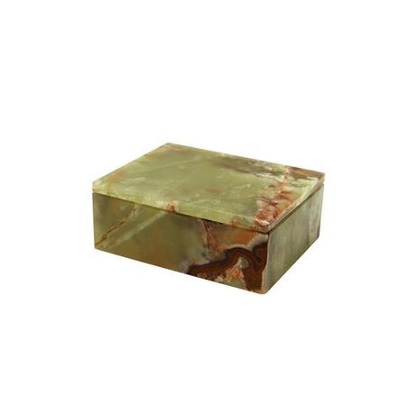 MARBLE CRAFTER Marble Crafter BX45-WG 5 in. Rectangular Asteria Keepsake Box; Whirl Green Onyx BX45-WG